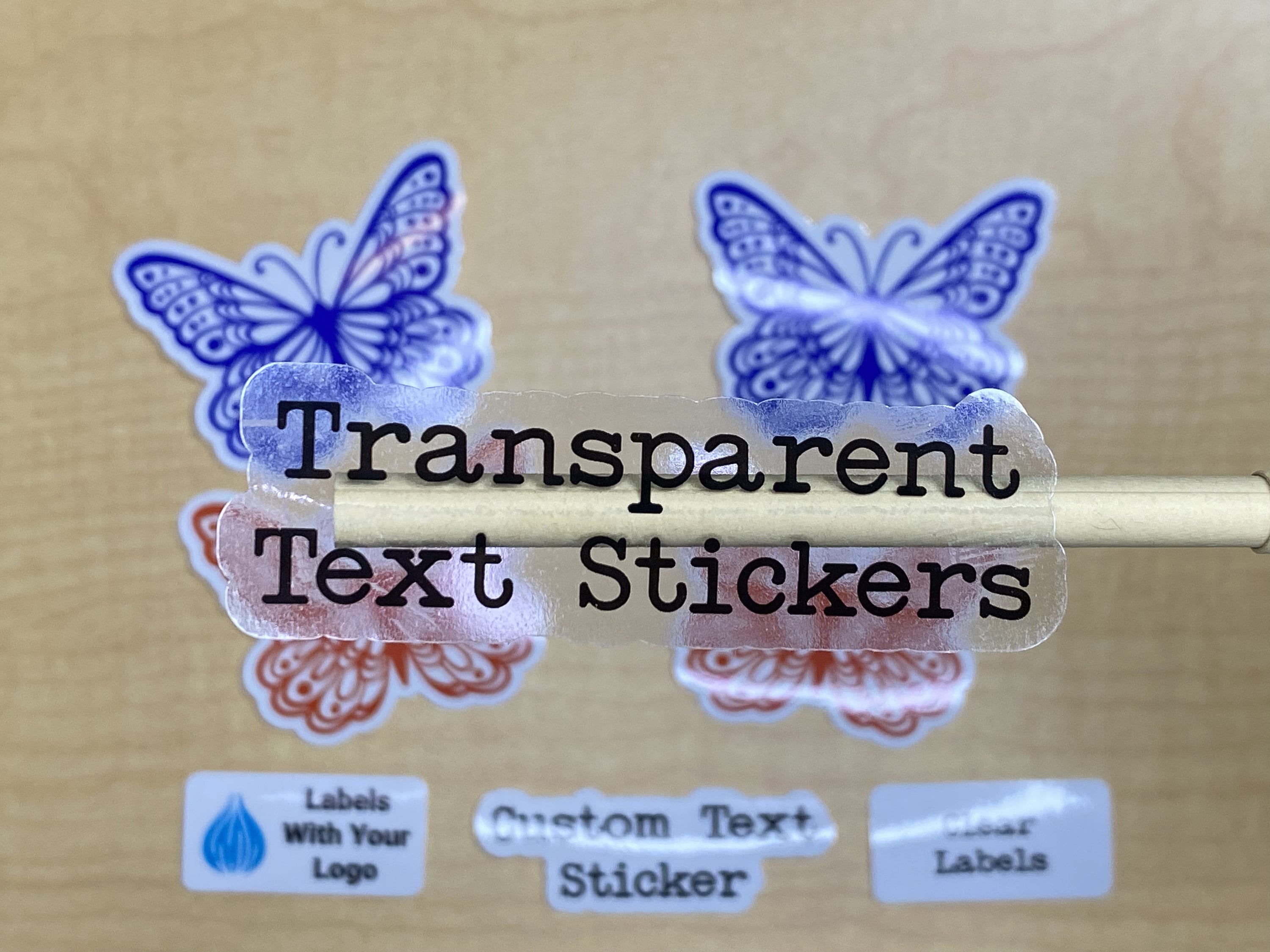 Sticker Text Wide Clear Custom Text Sticker – Fig Tree Works