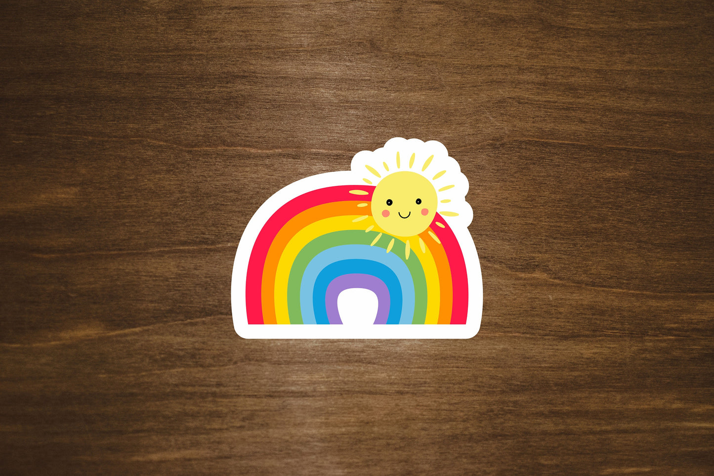 Rainbow and Sun Vinyl Sticker