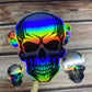 Skull Holographic Vinyl Sticker