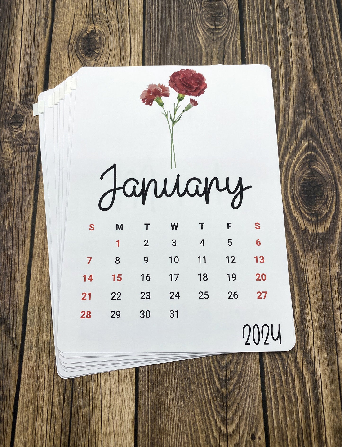 Large Calendar Stickers - Birth Flower Design