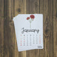 Large Calendar Stickers - Birth Flower Design