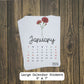 Large Calendar Stickers - Birth Flower Design