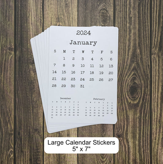 Large Calendar Stickers - 3 Month Design