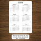 Year At A Glance Cardstock Calendar Double Sided