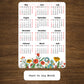 Year At A Glance Calendar Sticker - Wildflowers Design