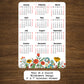 Year At A Glance Calendar Sticker - Wildflowers Design