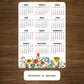 Year At A Glance Calendar Sticker - Wildflowers Design