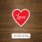 Heart With Love Text Vinyl Sticker