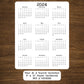 Year At A Glance Cardstock Calendar 8" x 10"