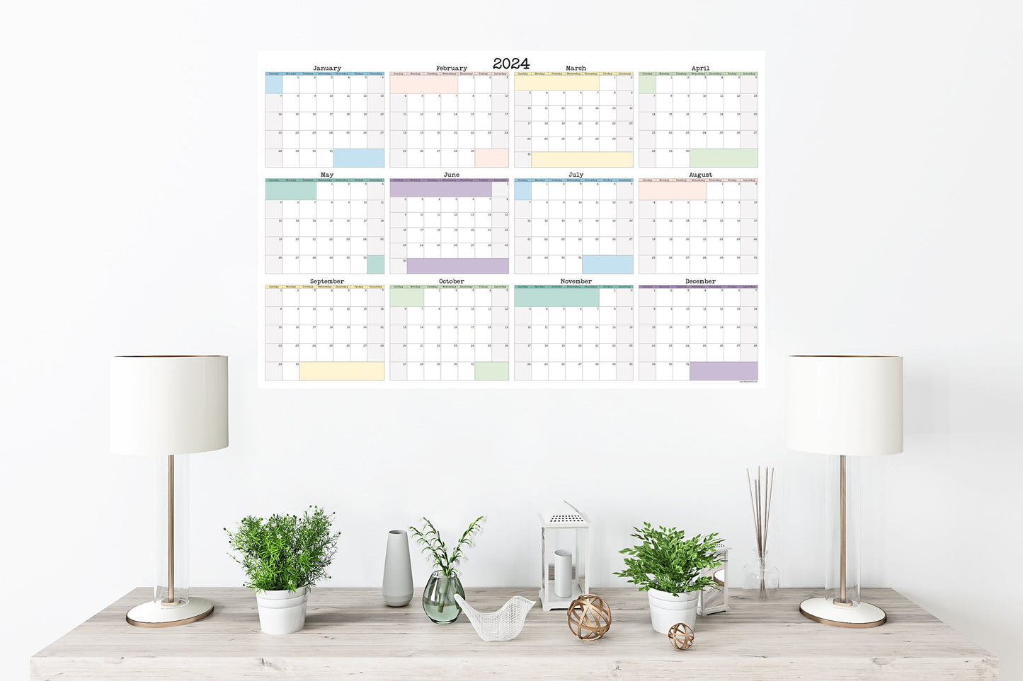 Large Wall Calendar Annual Planner