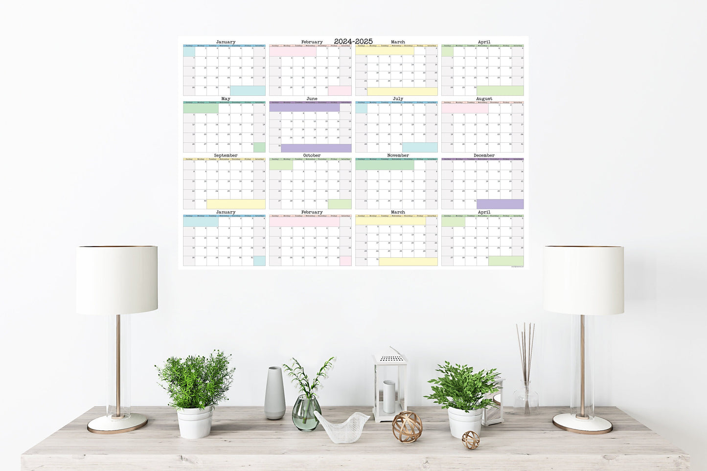 Large 16-Month Wall Calendar