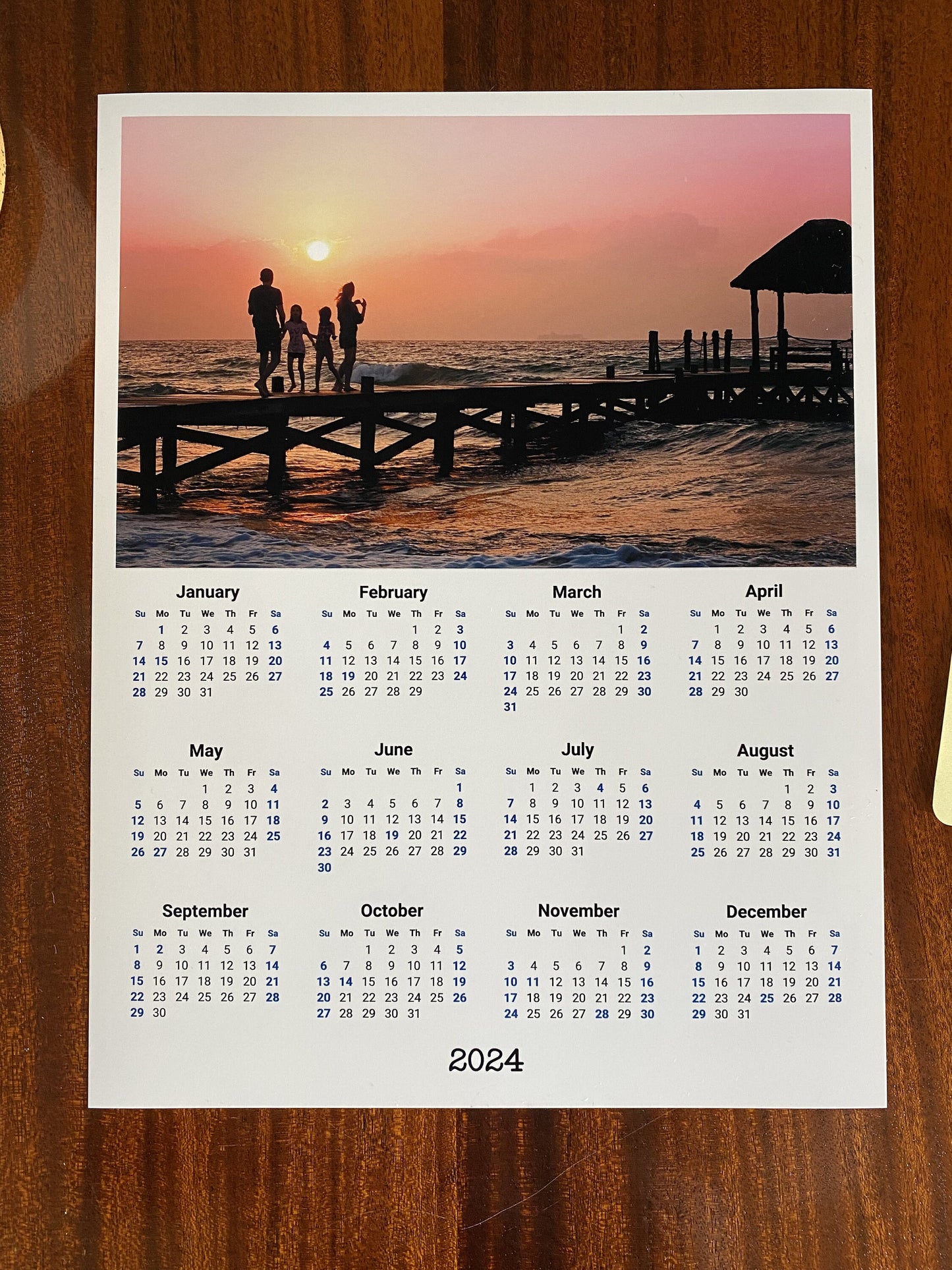 Custom Photo Year At A Glance Calendar