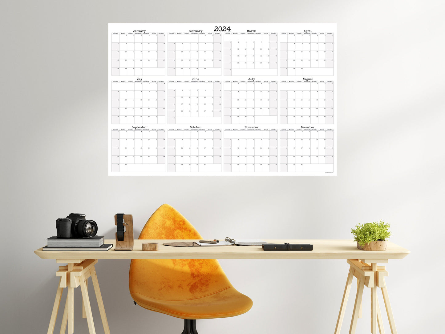 Large Wall Calendar Annual Planner