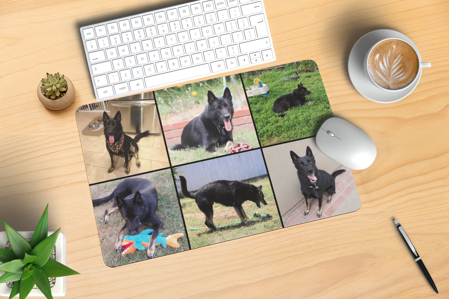 Custom Photo Collage Desk Mat 16 x 10