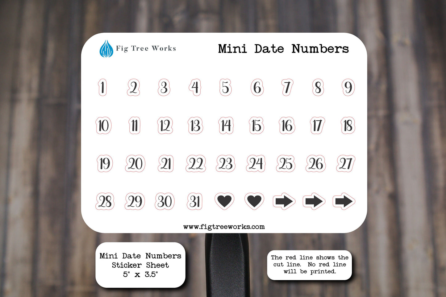 Mini Date Number Sticker Sheet