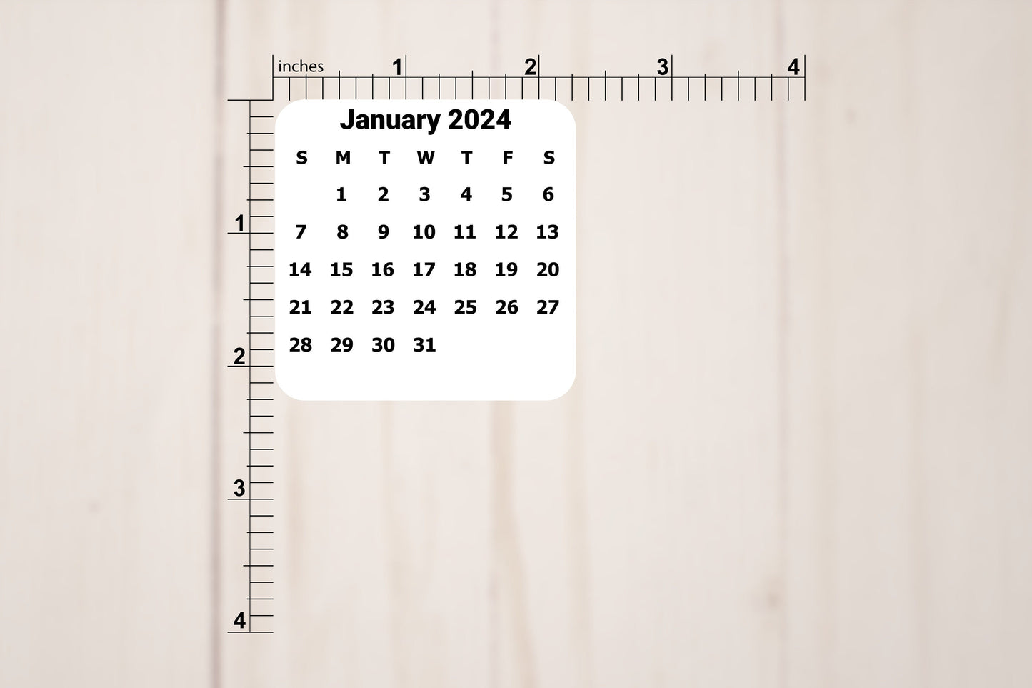 Mini Calendar Stickers -  Bold Design