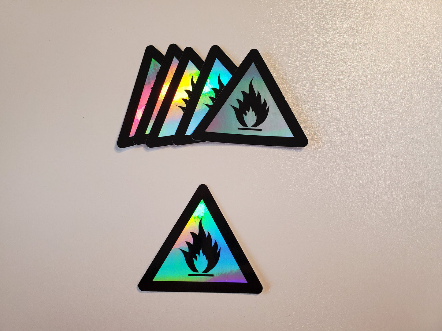 Flammable Warning Holographic Vinyl Sticker