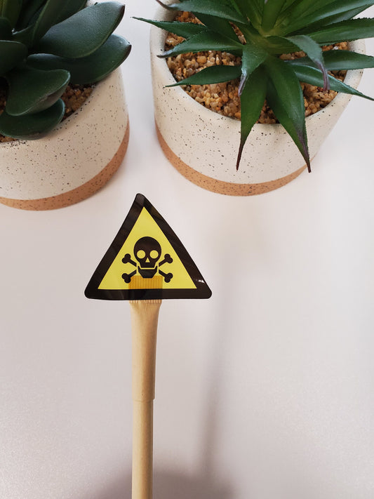 Clear Toxic Warning Vinyl Sticker