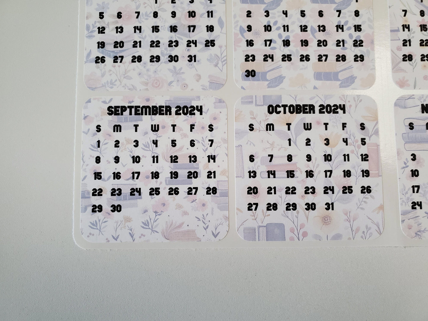 Mini Calendar Stickers with Books - Style C