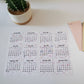 Mini Calendar Stickers with Mushrooms - Style E