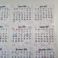 Mini Calendar Stickers with Mushrooms - Style E