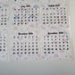 Mini Calendar Stickers with Mushrooms - Style E