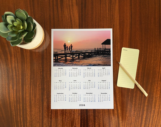 Custom Photo Year At A Glance Calendar