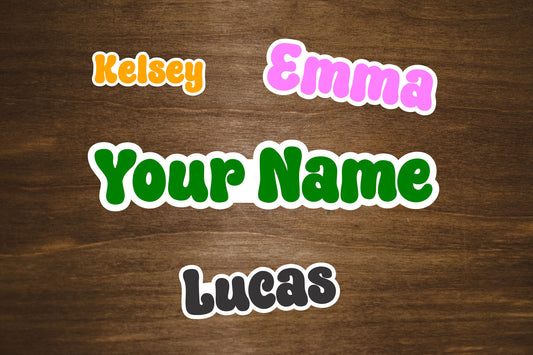 Custom Name Sticker - Bubble Font