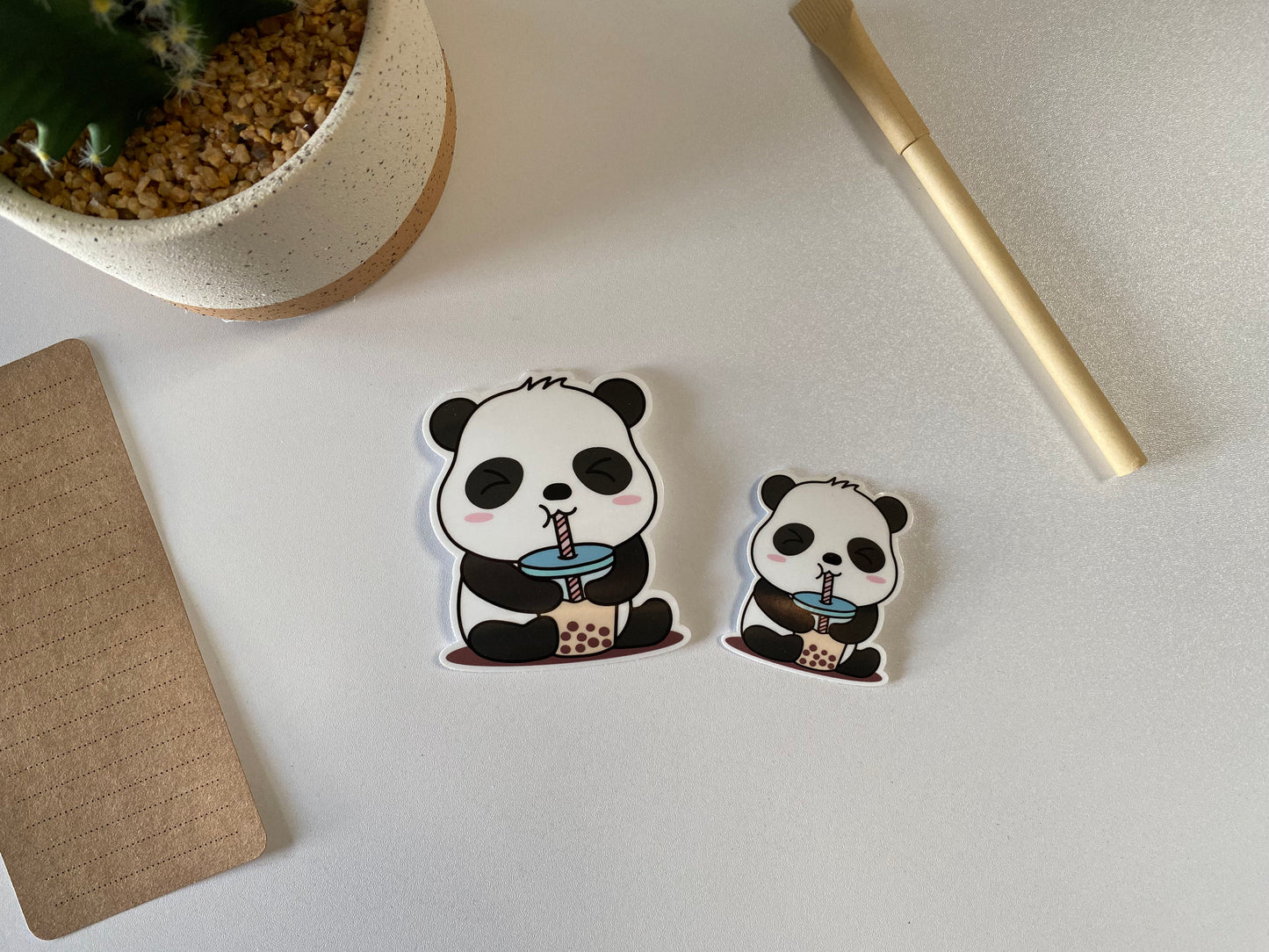 Panda Boba Clear Vinyl Sticker