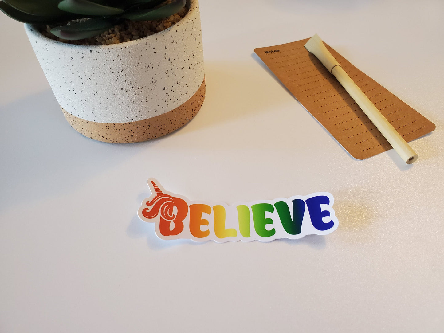 Unicorn Believe Text Sticker