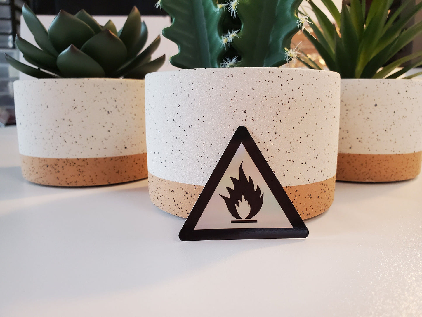 Flammable Warning Holographic Vinyl Sticker