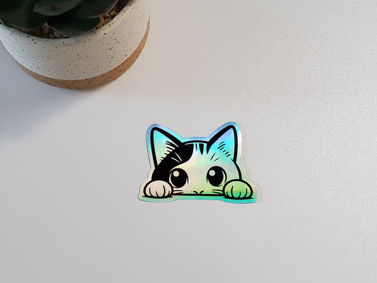 Cat Holographic Vinyl Sticker