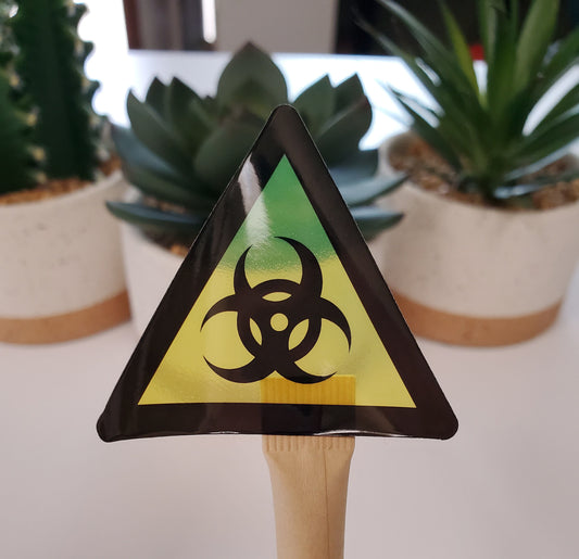 Biohazard Warning Clear Vinyl Sticker