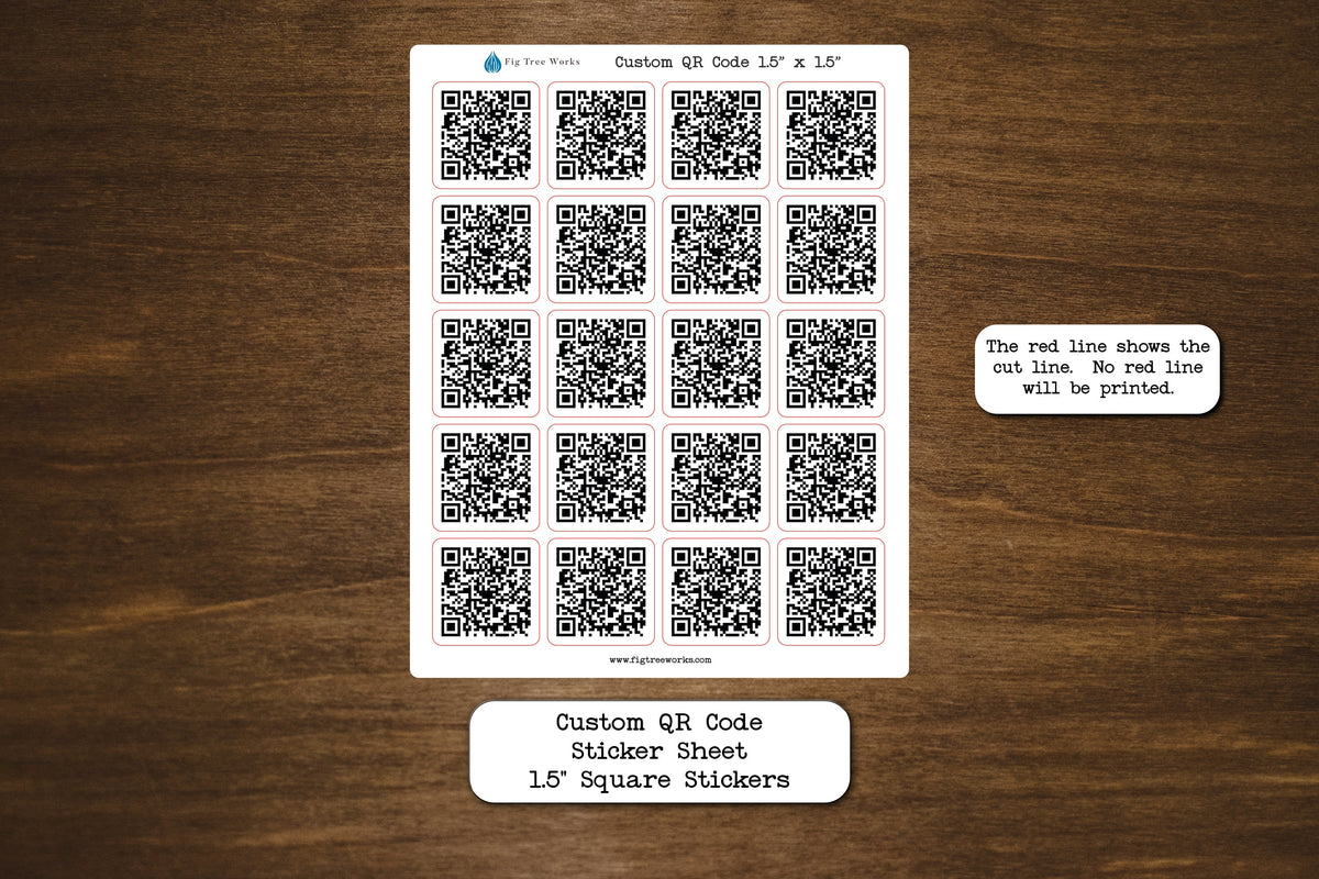 Qr Code Label Sticker Paper Custom QR Code Sticker Sheet With Twenty 1.5