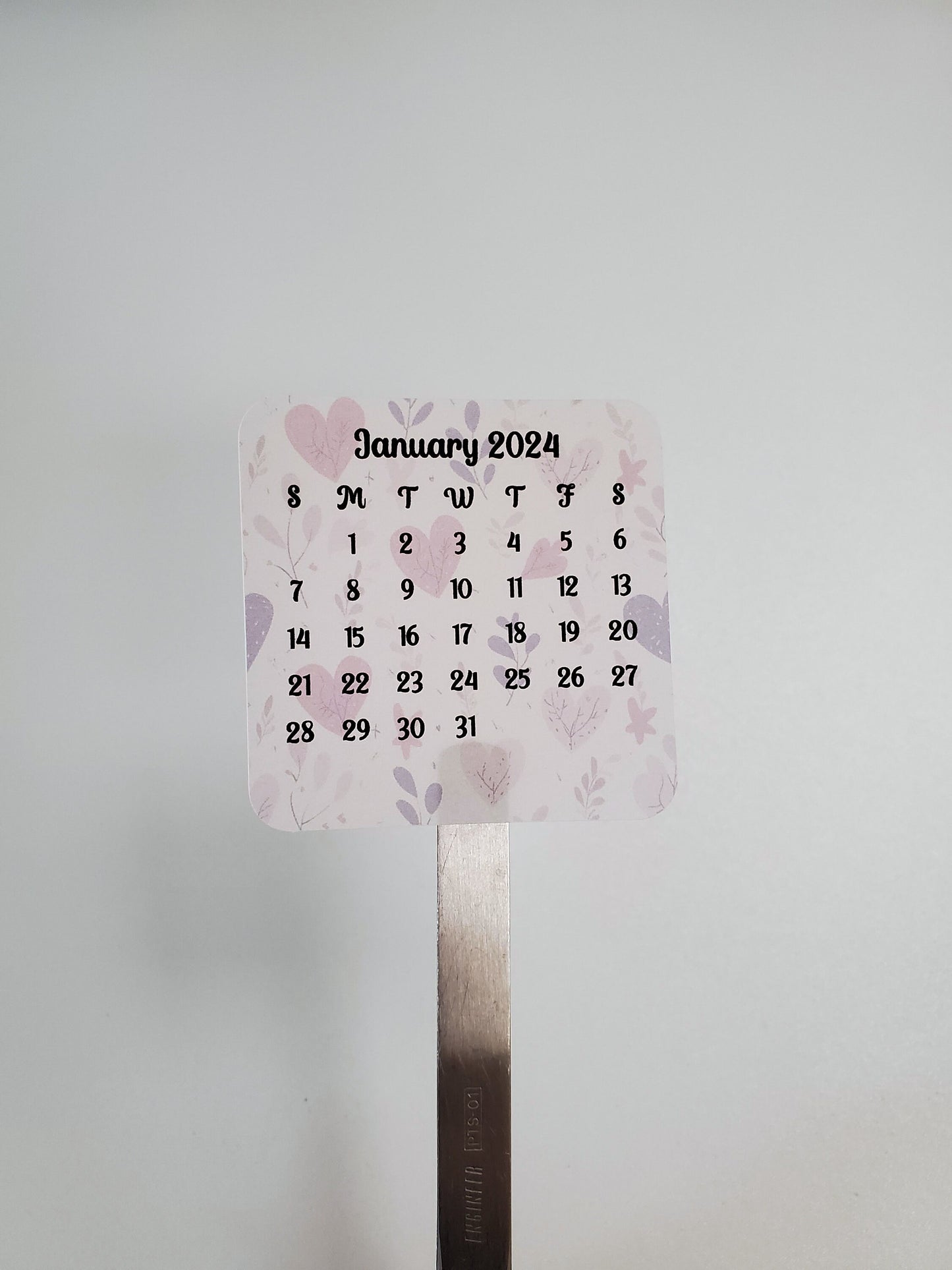 Mini Calendar Stickers with Hearts - Style D