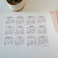 Mini Calendar Stickers with Hearts - Style D