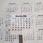 Mini Calendar Stickers with Mushrooms - Style E