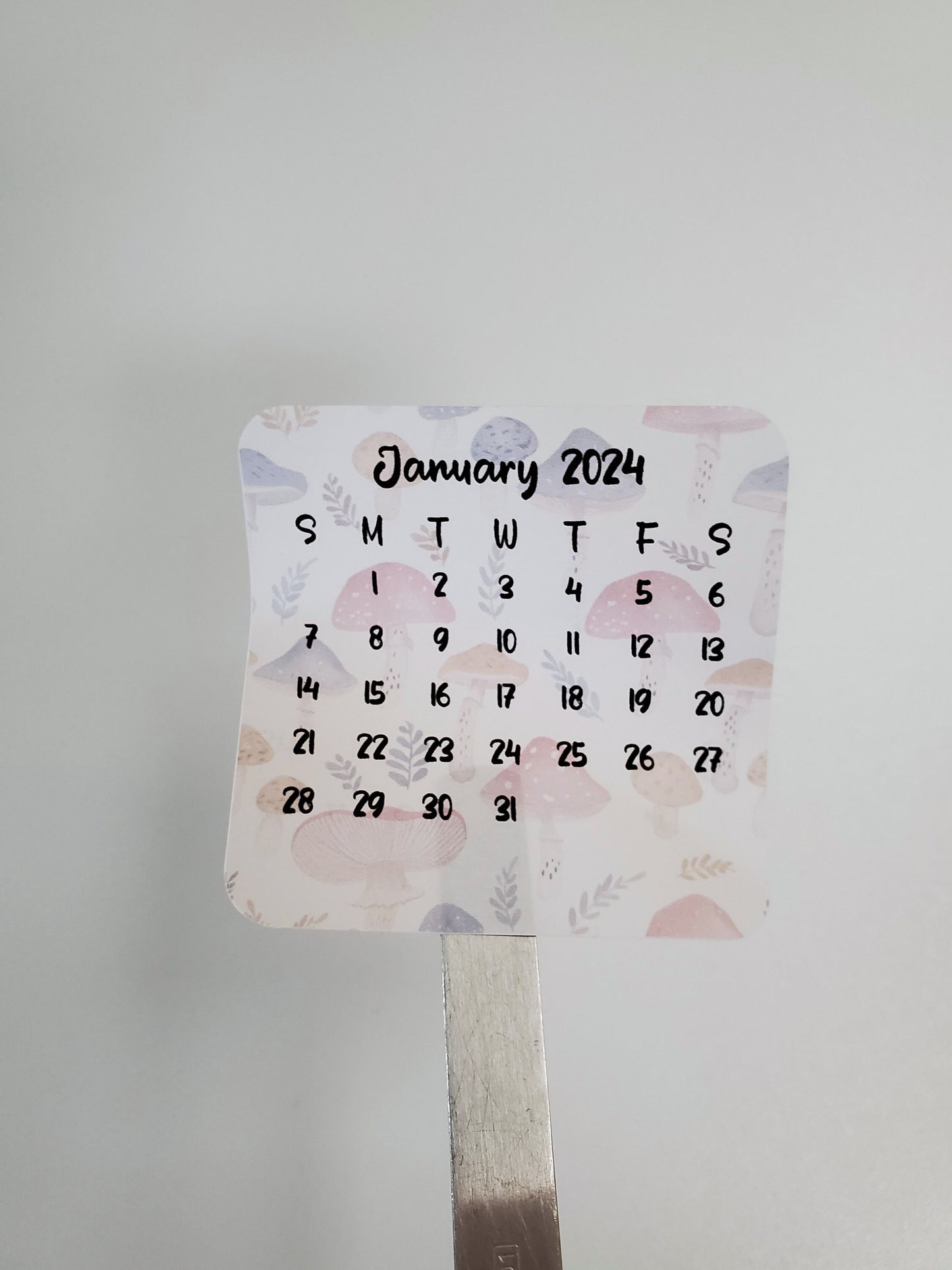 Mini Calendar Stickers with Mushrooms - Style E