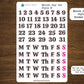 Month Day Set Planner Stickers - Style H