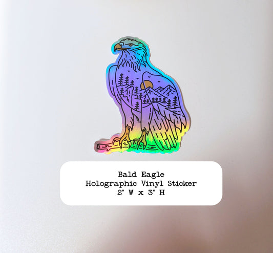 Bald Eagle Holographic Vinyl Sticker