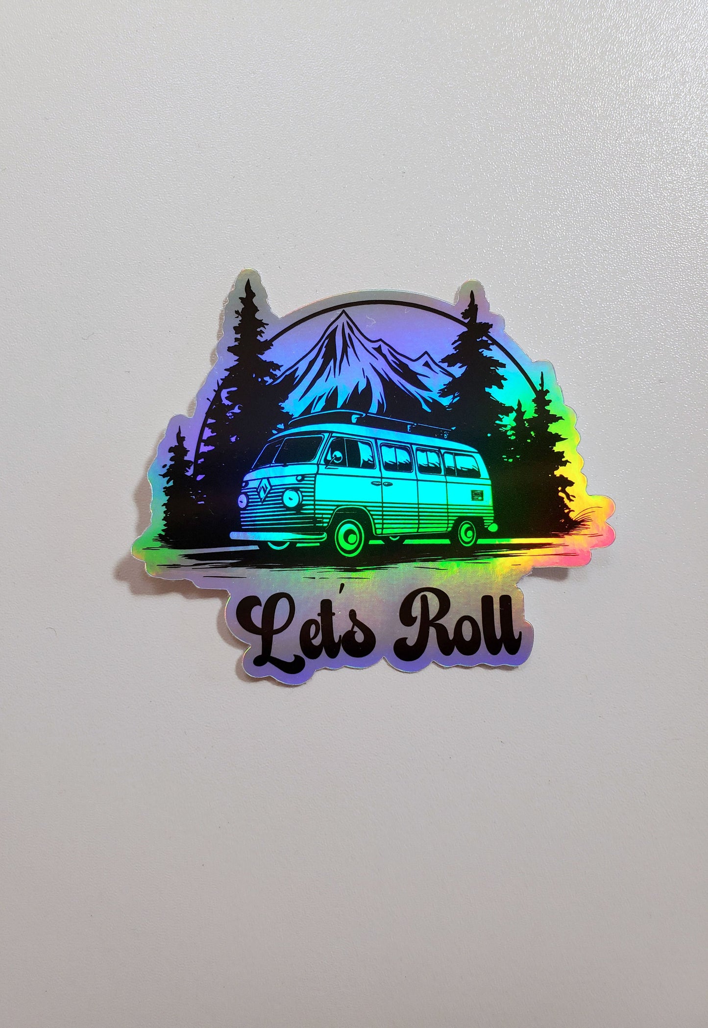 Let's Roll Holographic Vinyl Sticker