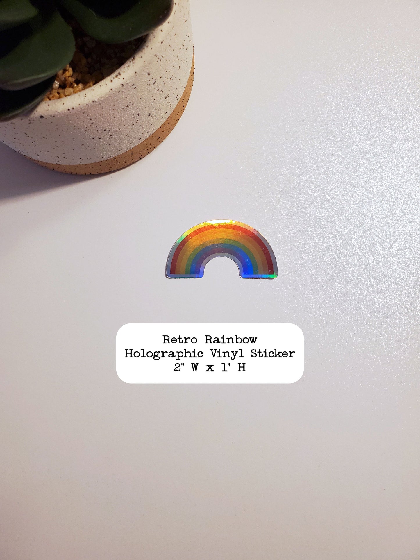 Retro Rainbow Holographic Vinyl Sticker