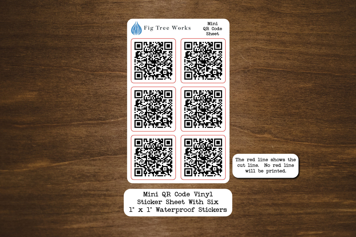Store Qr Code Inyl Waterproof Mini QR Code Vinyl Sticker Sheet – Fig Tree Works