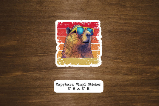 Capybara Retro Vinyl Sticker