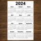 Large Wall Year At A Glance Calendar 16" x 24"