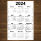 Large Wall Year At A Glance Calendar 16" x 24"