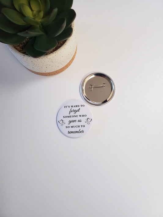 Funeral Favor Memorial Pinback Button