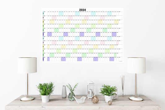 Large Wall Calendar With Goals And Notes Section