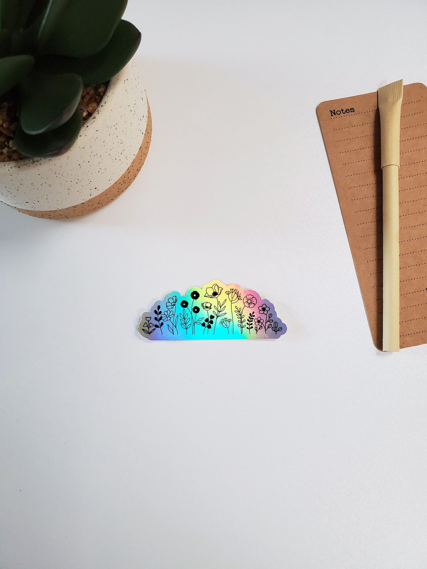 Holographic Flowers Vinyl Sticker