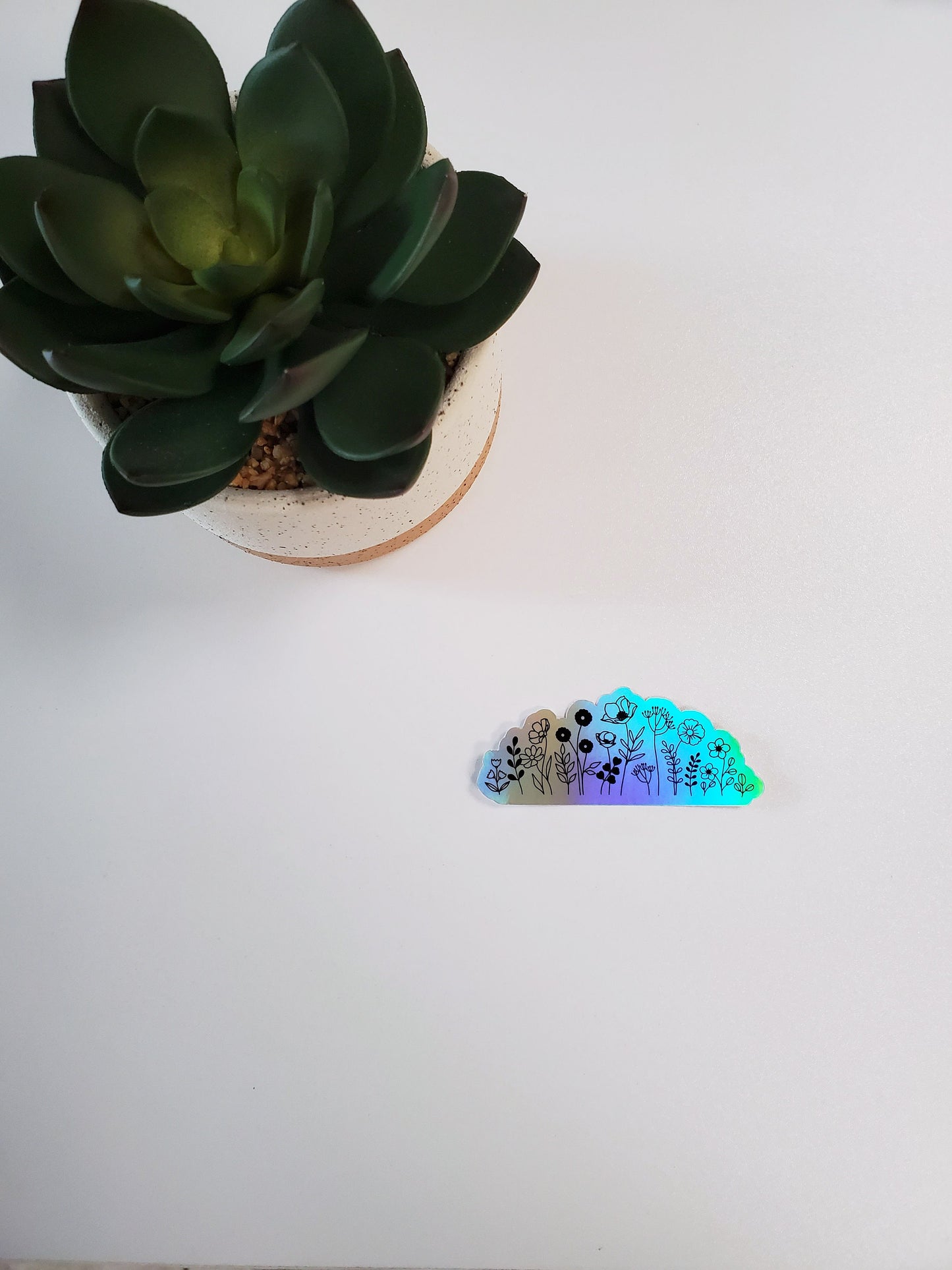 Holographic Flowers Vinyl Sticker